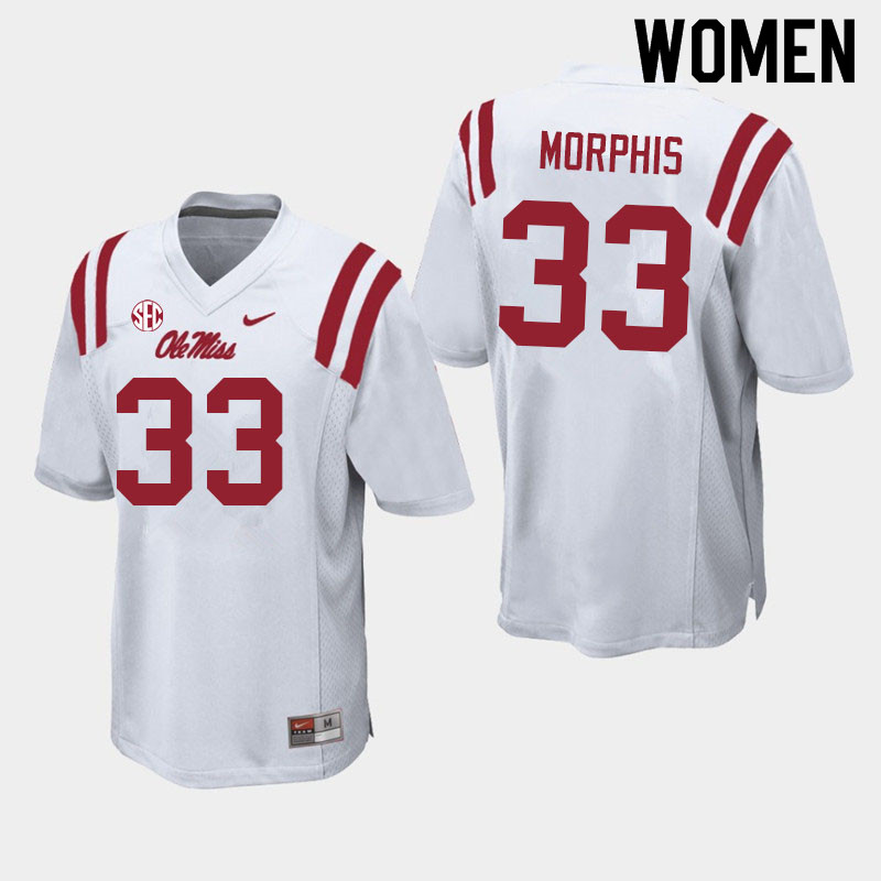 Austin Morphis Ole Miss Rebels NCAA Women's White #33 Stitched Limited College Football Jersey XTL2758MR